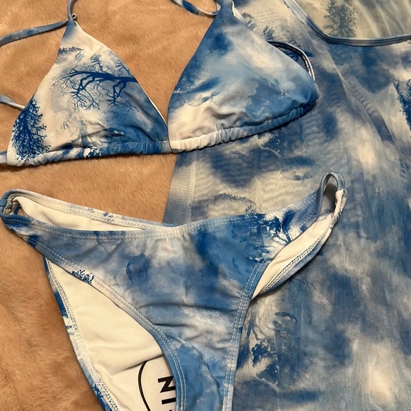 💕$15 SALE💕  Shein 3 Piece Blue Bikini Set - Picture 4 of 6